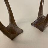 set of 2 Midcentury Brutalist Bronze Candleholder, Michael Harjes, Germany 1960s