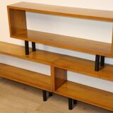 Vintage shelf with modular wooden boxes, 1960s
