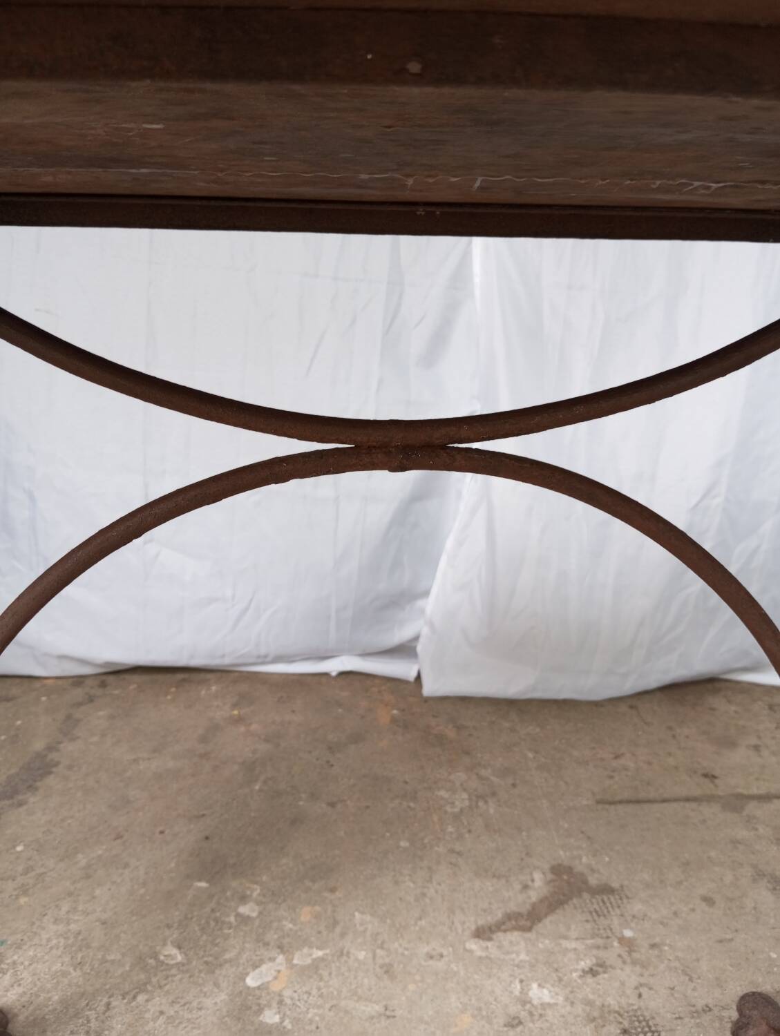 Antique bistro table with lion paws