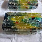 Pair of raak glass appliques, Willem Van Oyen, Chartres model