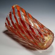 Ribbed 'Corallo Oro' vase by Alfredo Barbini, 1960s