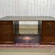 Large English flat desk in mahogany with leather top, early 20th century