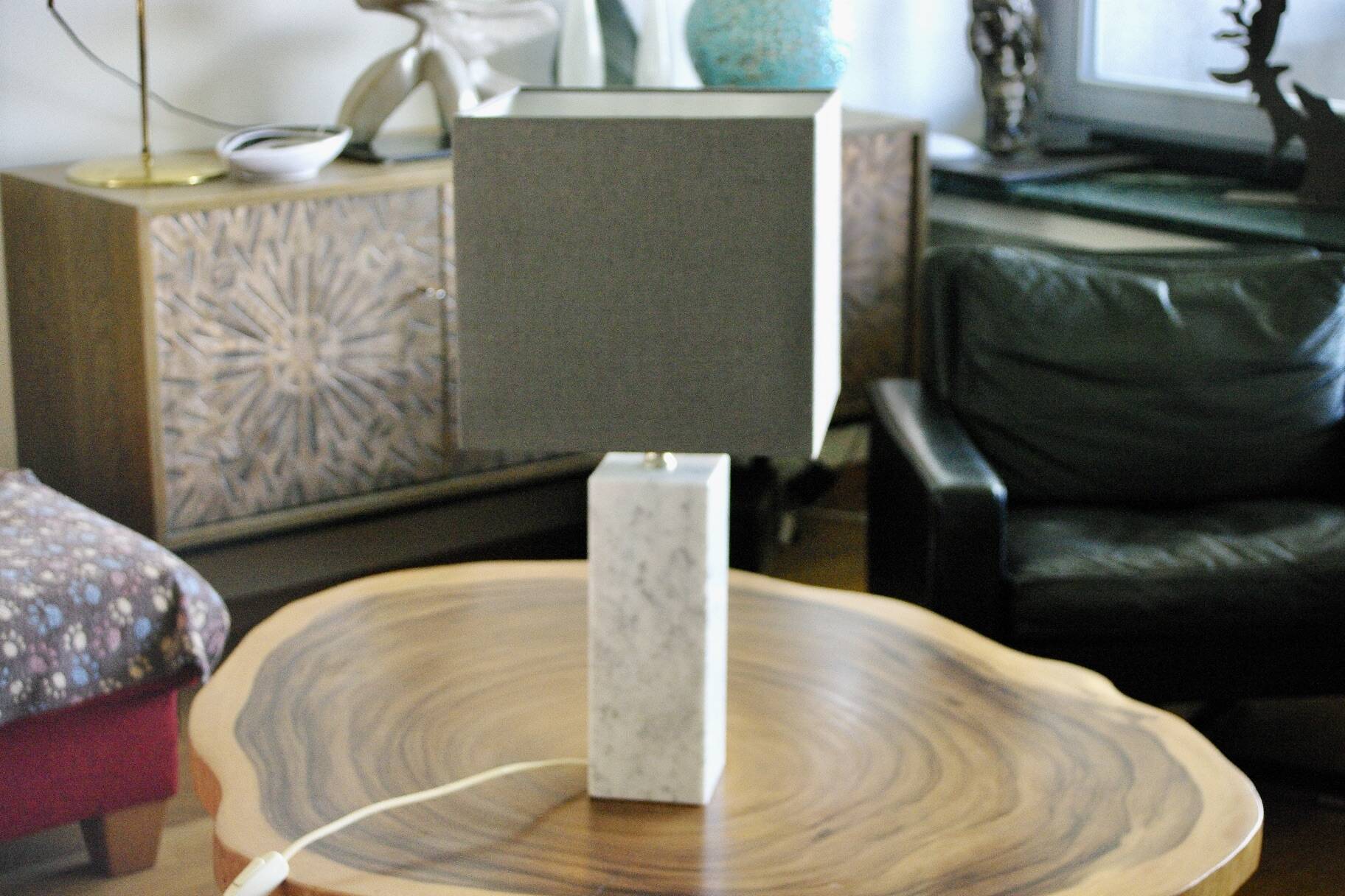 Large vintage lamp dephilippe barbier 1970