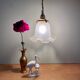 Baladeuse tulipe vintage en verre dépoli