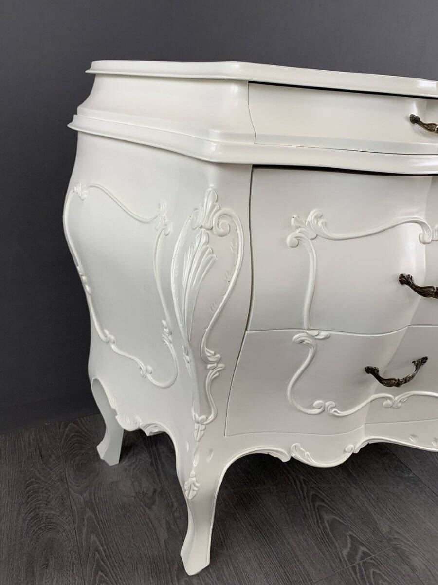 Louis XV Style Bedroom Set, Chest of Drawers and Two Bedside Tables, 20th Century