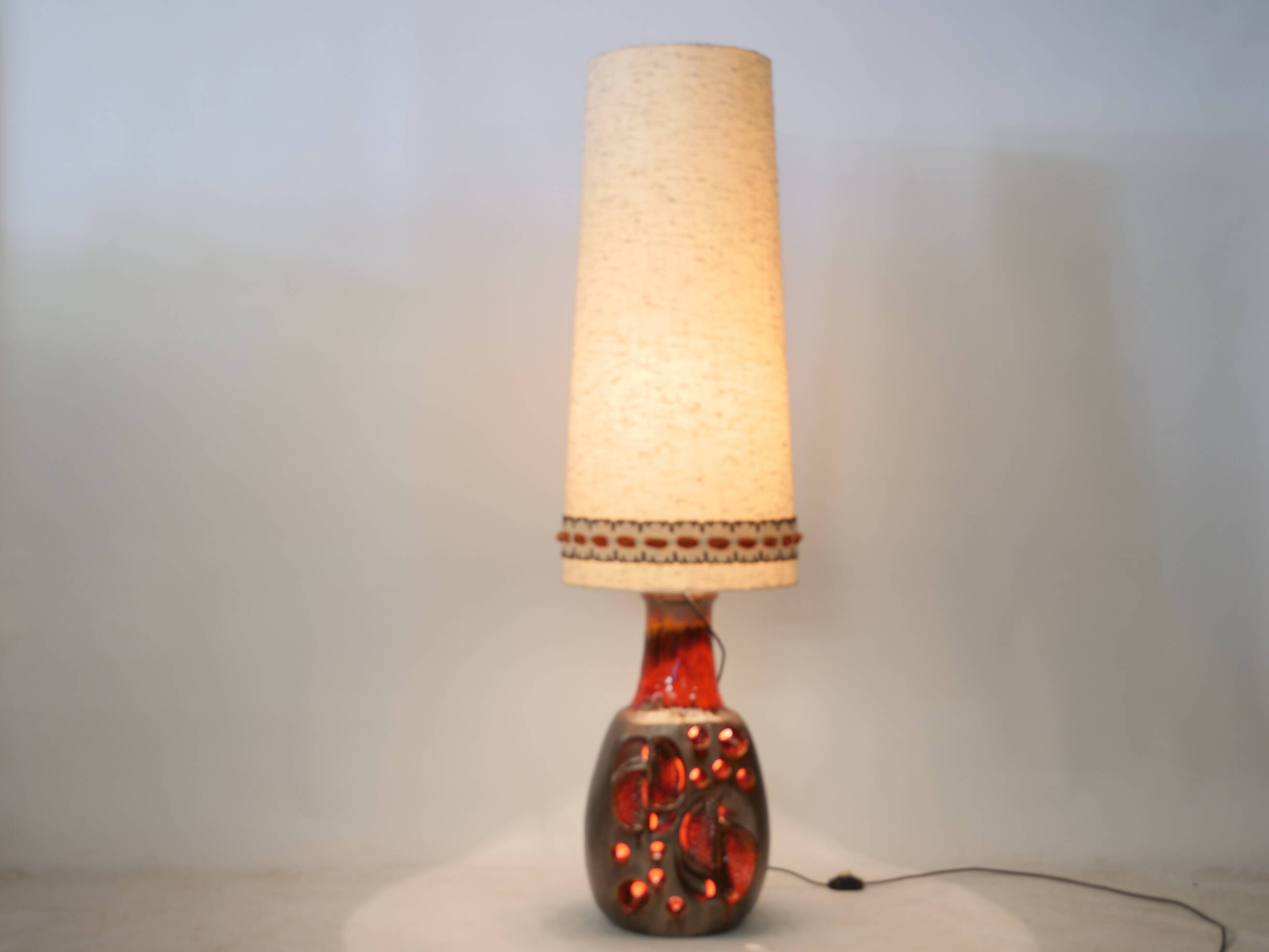 German Fat Lava ceramic floor lamp by Hülstadt Leuchten, 1960s