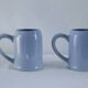Set of 2 stoneware tankards / mugs 50cl light blue