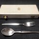 Vintage Christofle Silver Plated Fork and Soup Spoon Set Tapio Wirkkala Duo