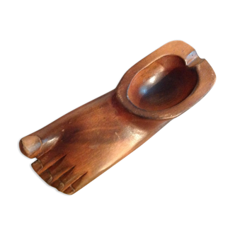 Wooden foot ashtray