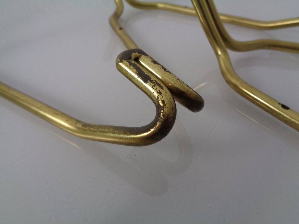 Mid-Century Brass Coat Hooks, 1950s, Set of 2