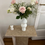 Travertine side table