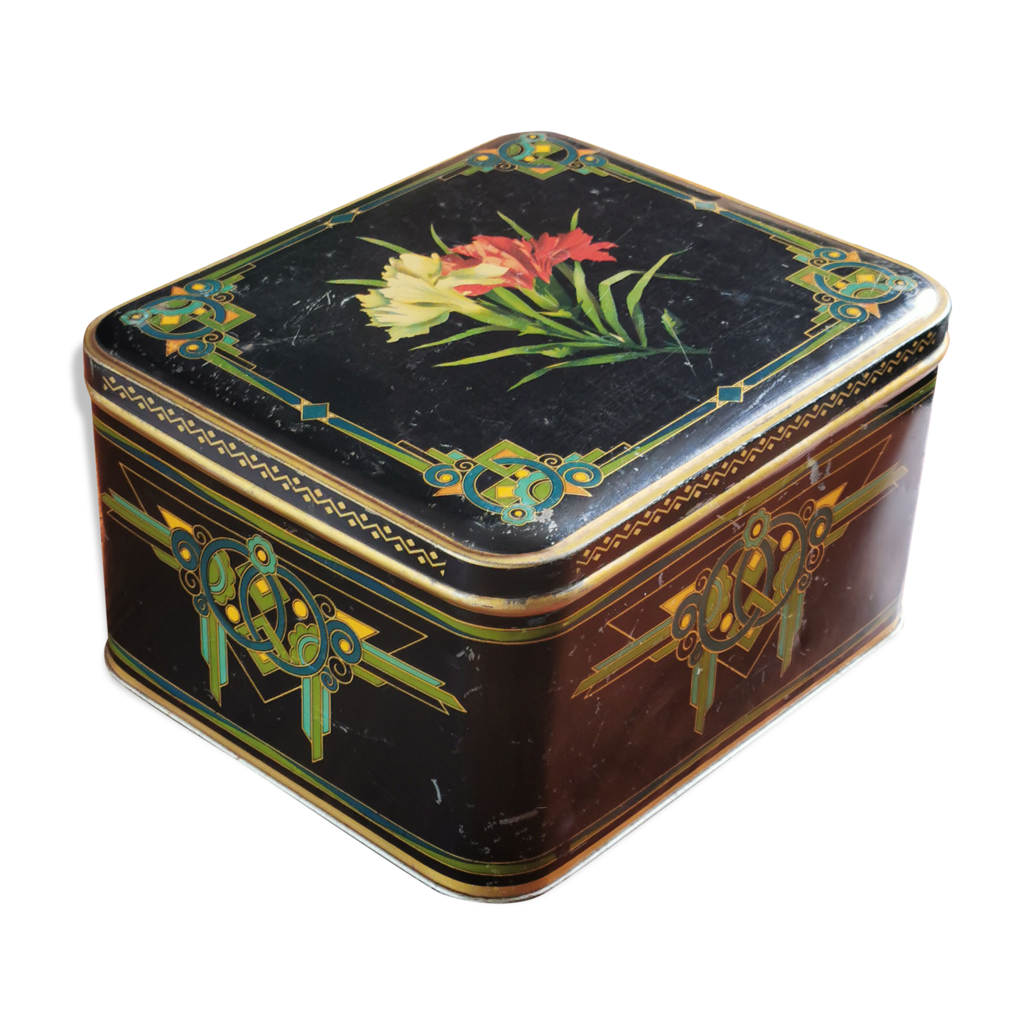 Art Deco old metal box