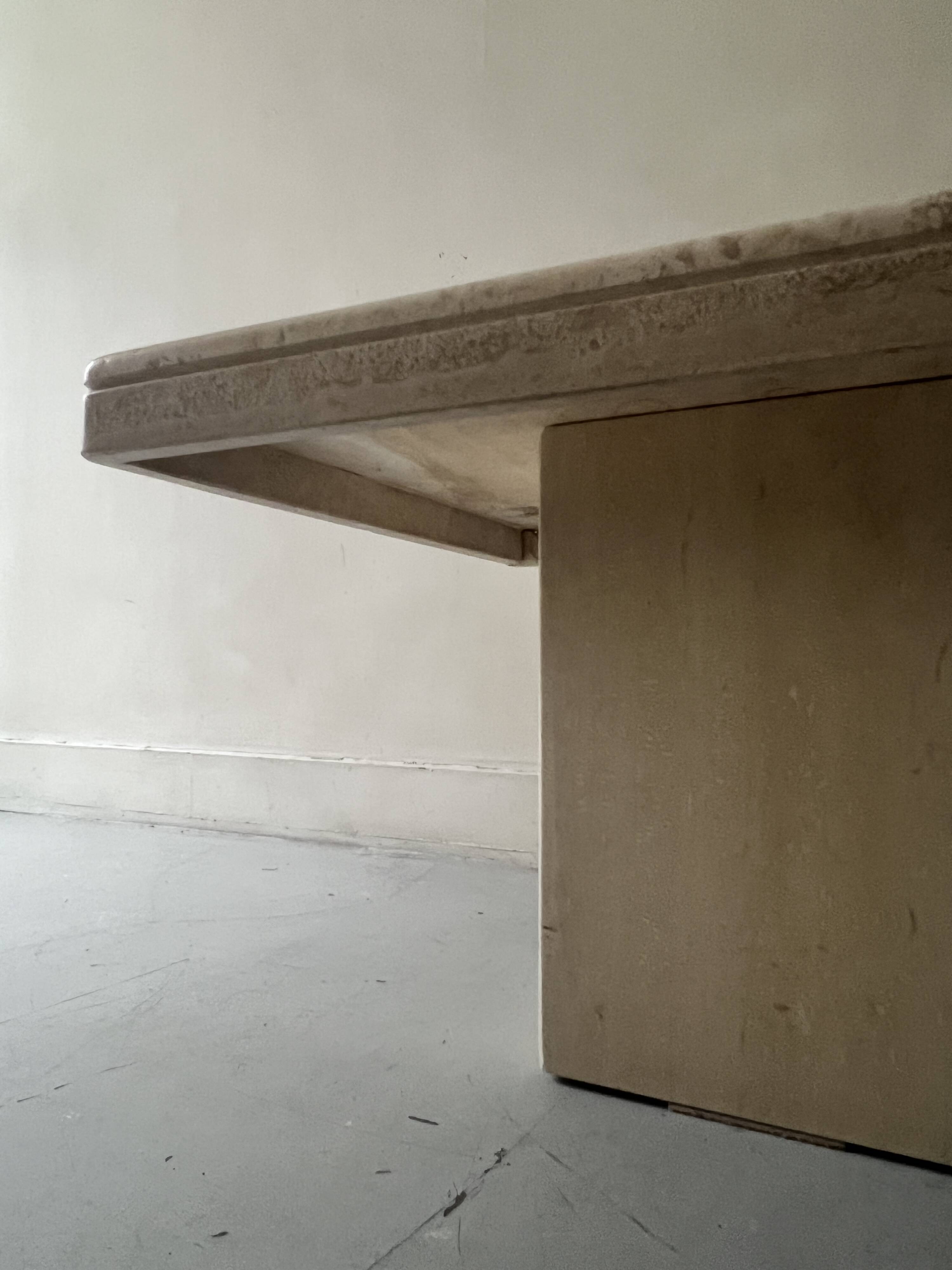 Square travertine coffee table, Italy 1970