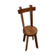 Brutalist chair in solid oak, 1900