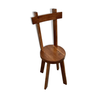 Chaise brutaliste en chêne massif, 1900