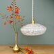 Vintage white Clichy glass lampshade pendant light