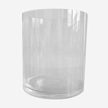 Vase cylindrique en verre soufflé