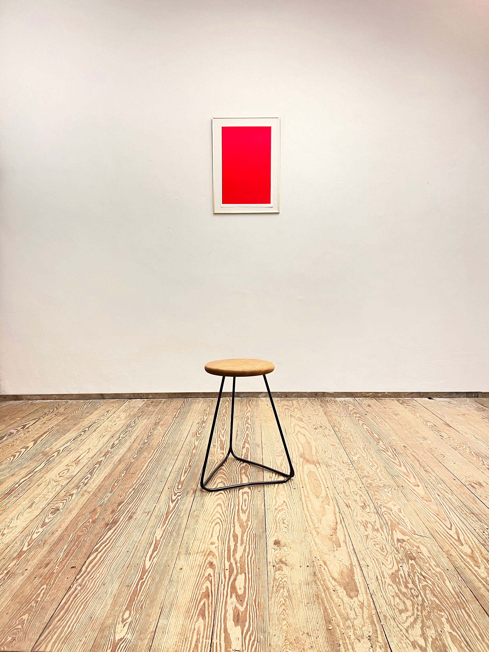 Bar stool in steel and oak