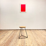 Bar stool in steel and oak