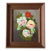 Peinture à l'huile " Roses", 1970