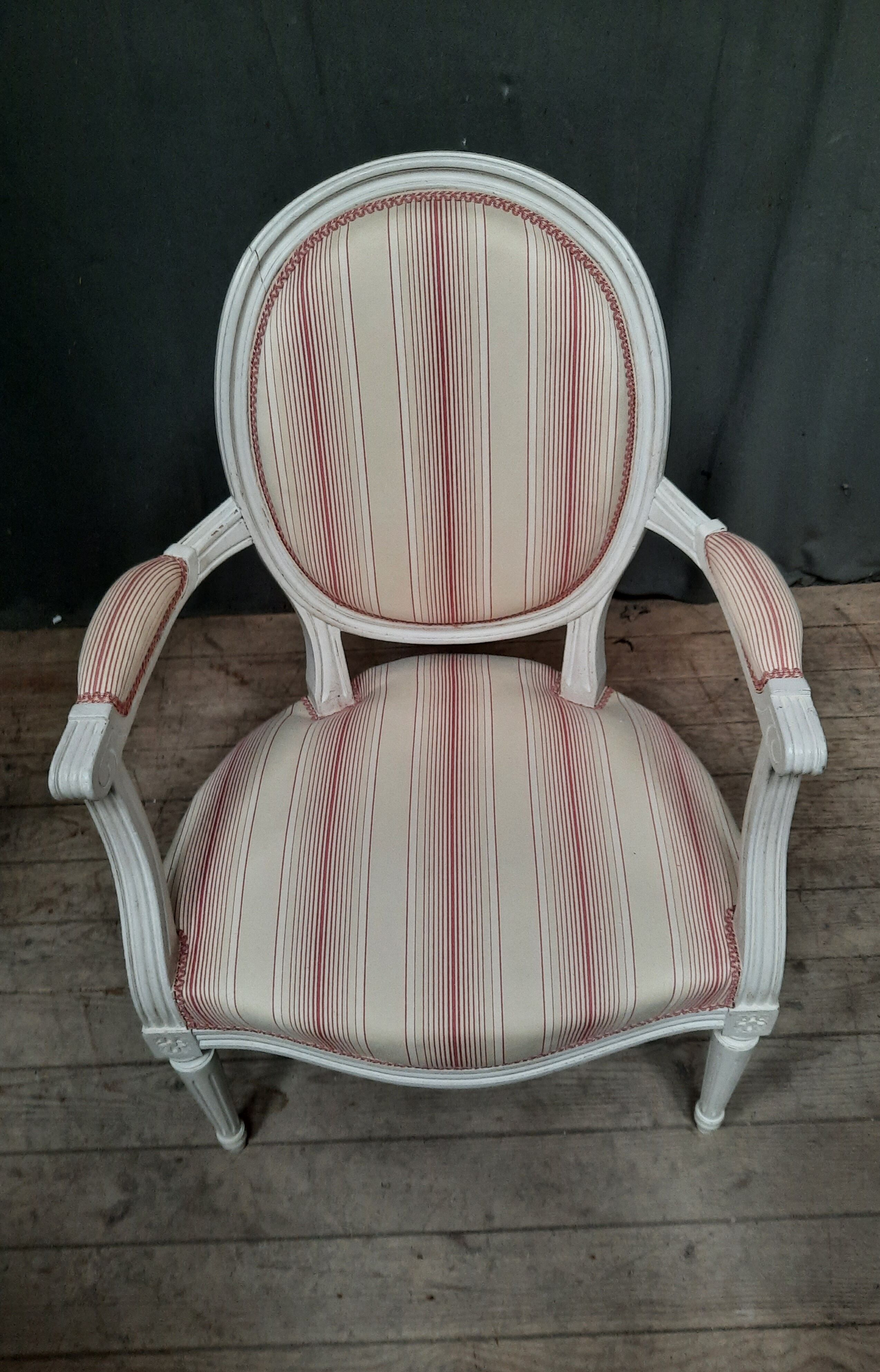 Louis XVI style medallion armchair