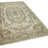 Handwoven one-of-a-kind anatolian beige carpet 160 cm x 271 cm