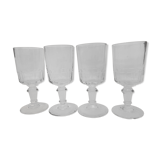 Série de 4 petits verres à pied anciens modèle Mirabeau 1920