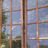 Lot of 4 oak windows H141xL112/117cm old small panes