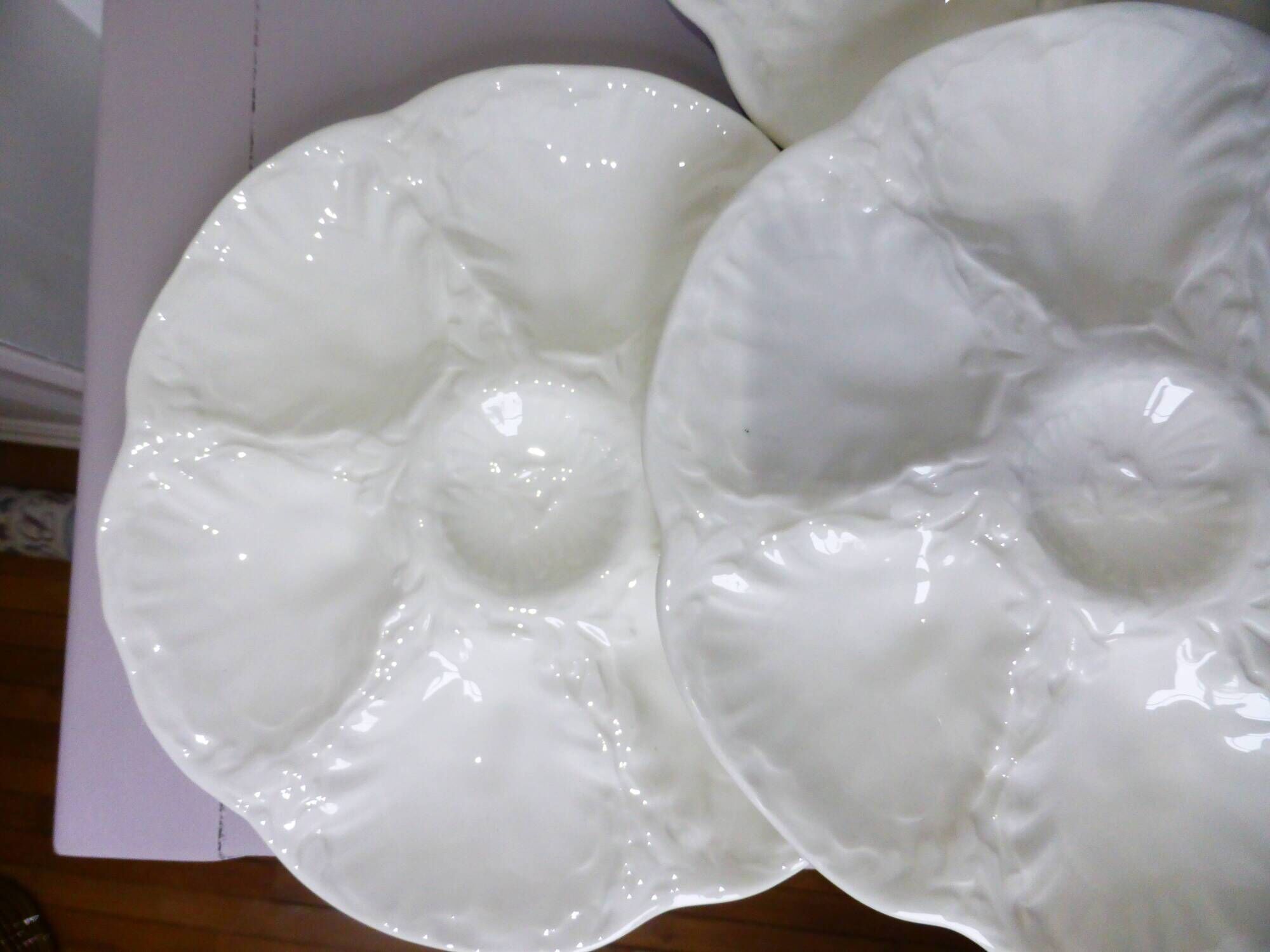 6 vintage oyster plates from the Gien factory