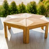 Rattan puzzle coffee table
