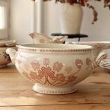 Antique red iron clay tureen Lucien Lunéville model
