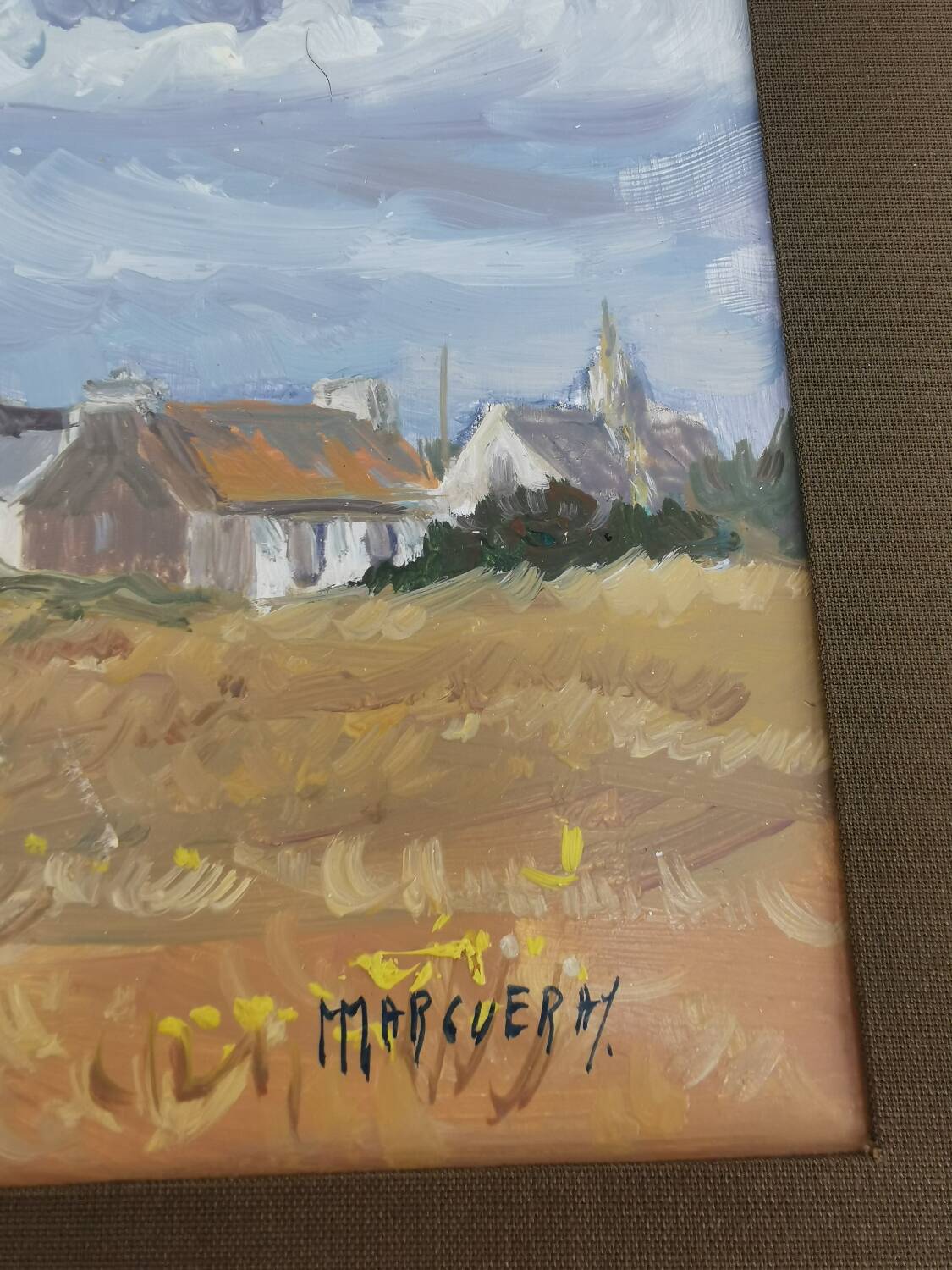 Oil painting Tronoën Penmarc'h Brittany signed Michel Margueray 1982