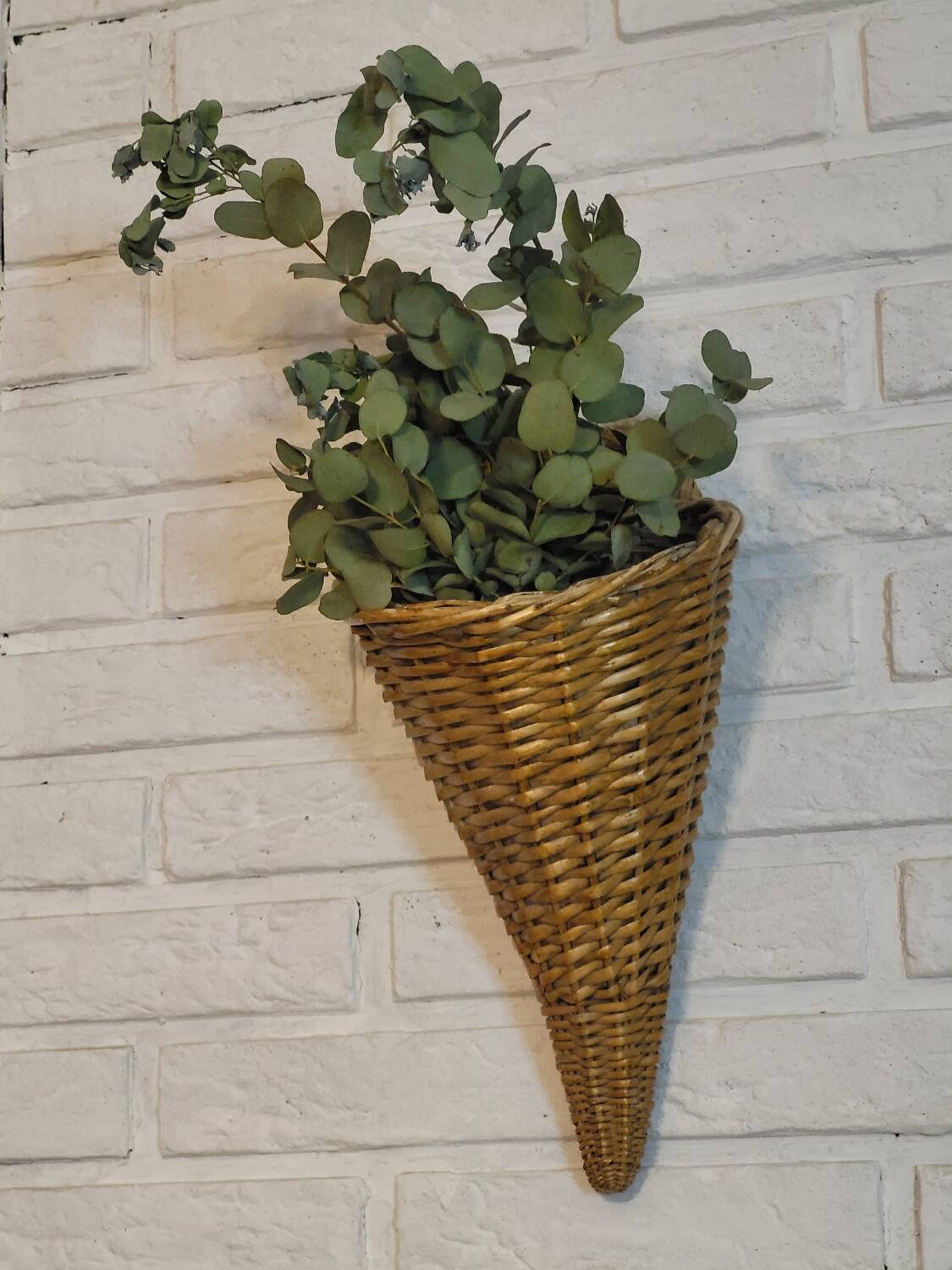Cornucopia rattan basket