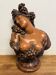 Sculpture en terre cuite, buste Bacchante raisins et vignes