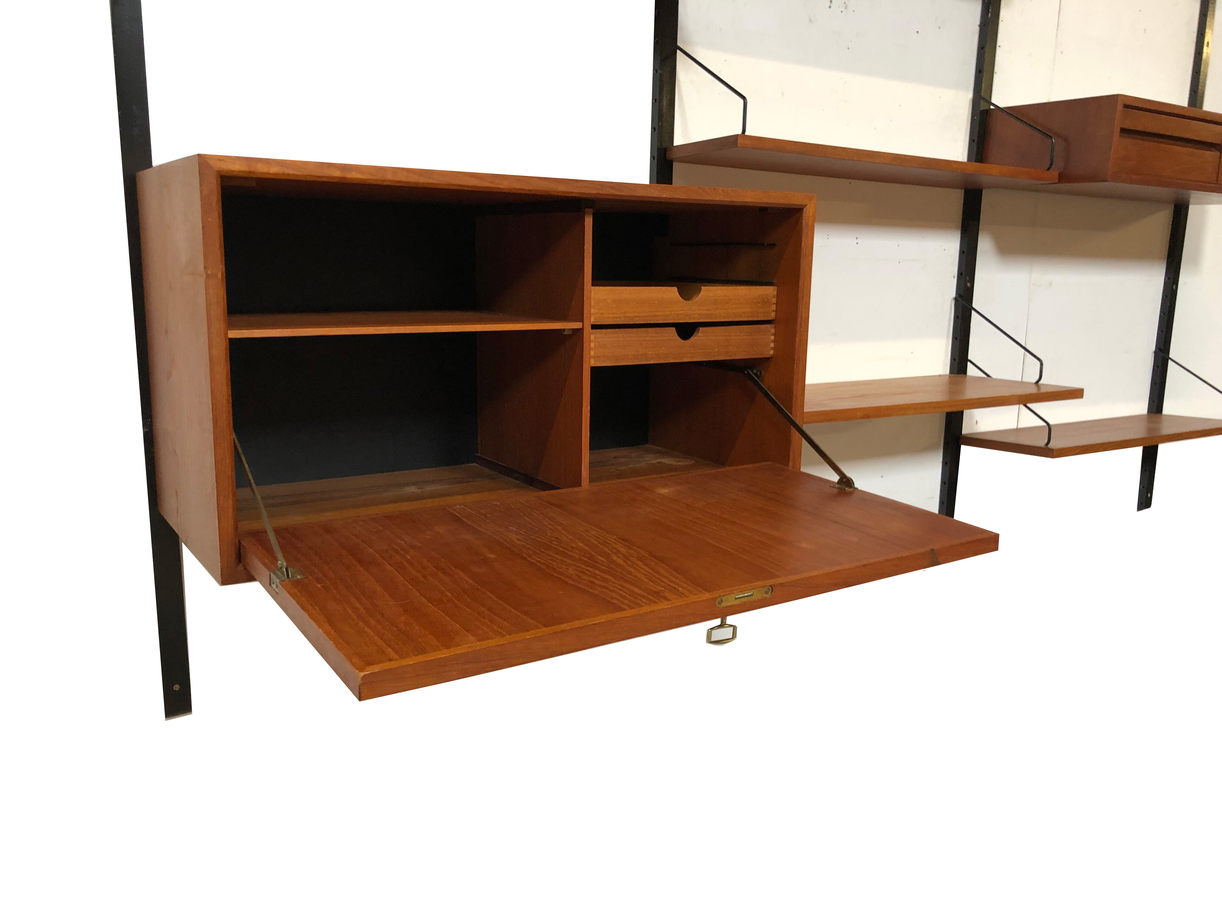 Vintage Poul Cadovius Royal System Wall Console