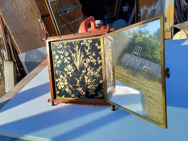 Miroir Triptyque 1876 : L.B