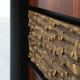 Rare Set of nightstands by Luciano Frigerio 'Desirè' with brass relief, Ita