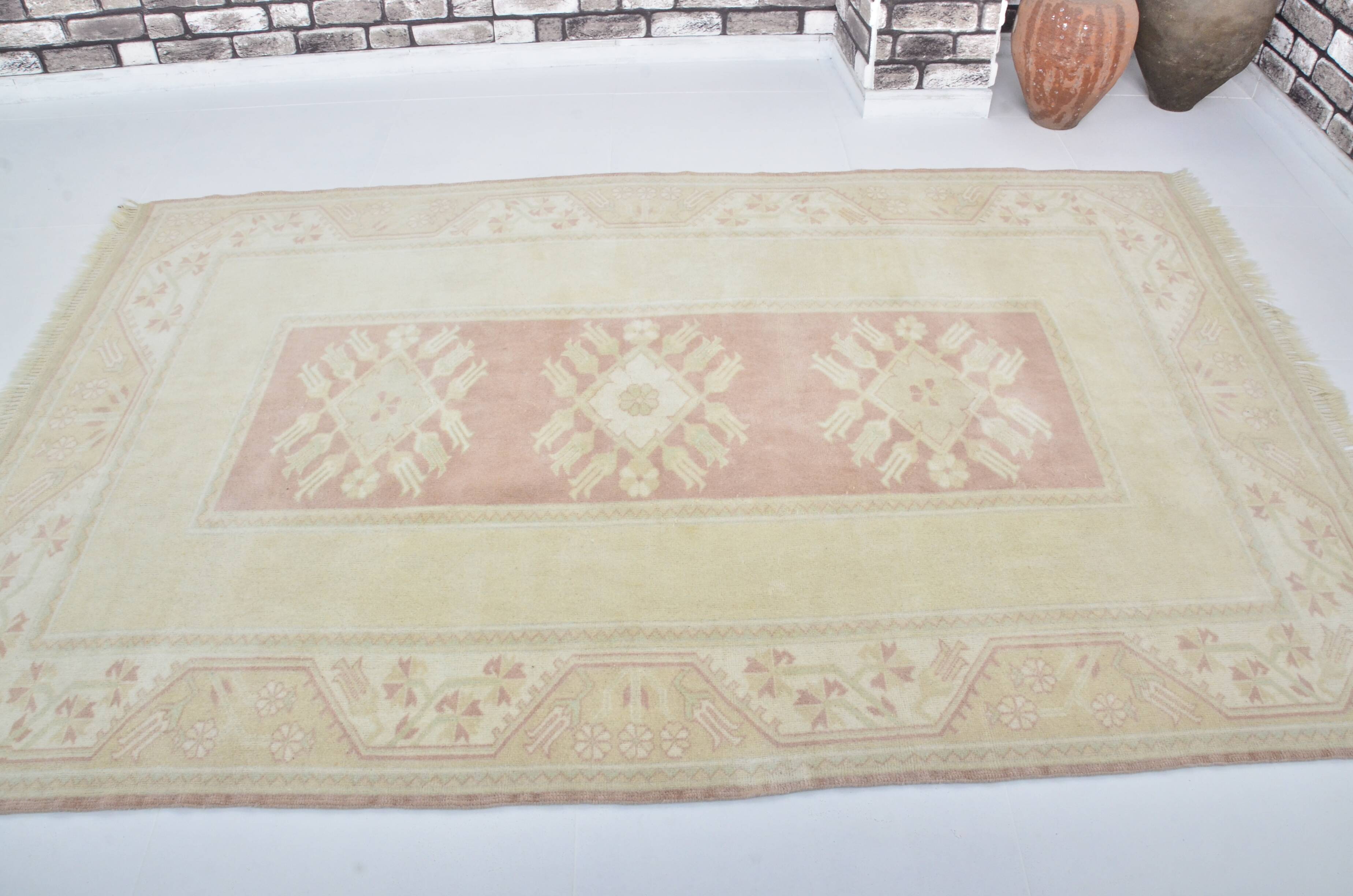 Tapis vintage neutre noué à la main sku 3591
