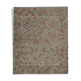 Geometric Handwoven Oriental Wool Kilim Traditional New Flatwoven Wool Area Rug 168x193cm