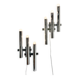 Pair of chrome wall lights by Gaetano Sciolari, 1970's