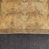 Tapis Oushak jaune 4x7 tapis vintage, tapis surteint jaune, tapis pour vivre MOON.148
