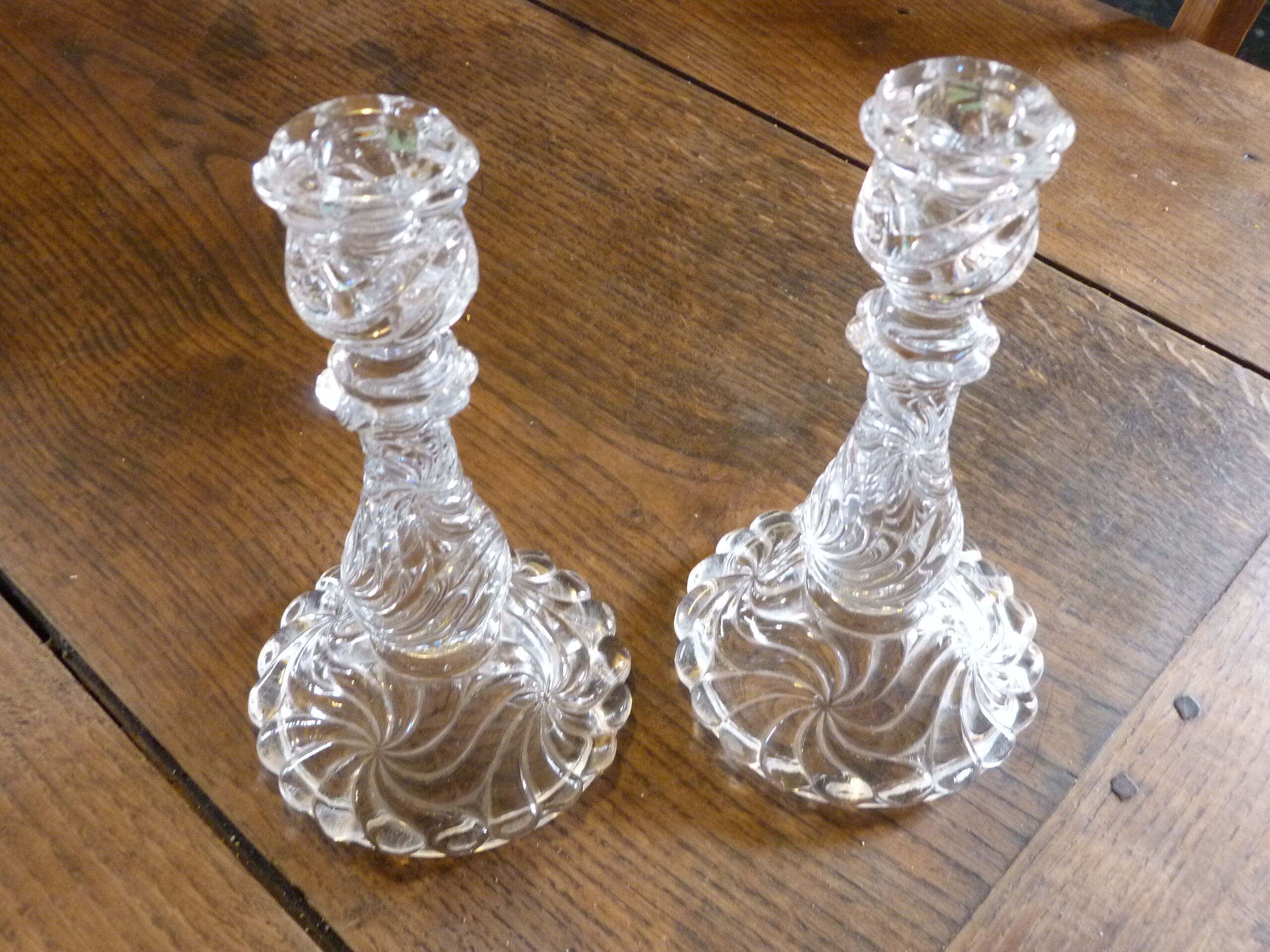 Set of 2 torches candle holders crystal Baccarat model Bamboo