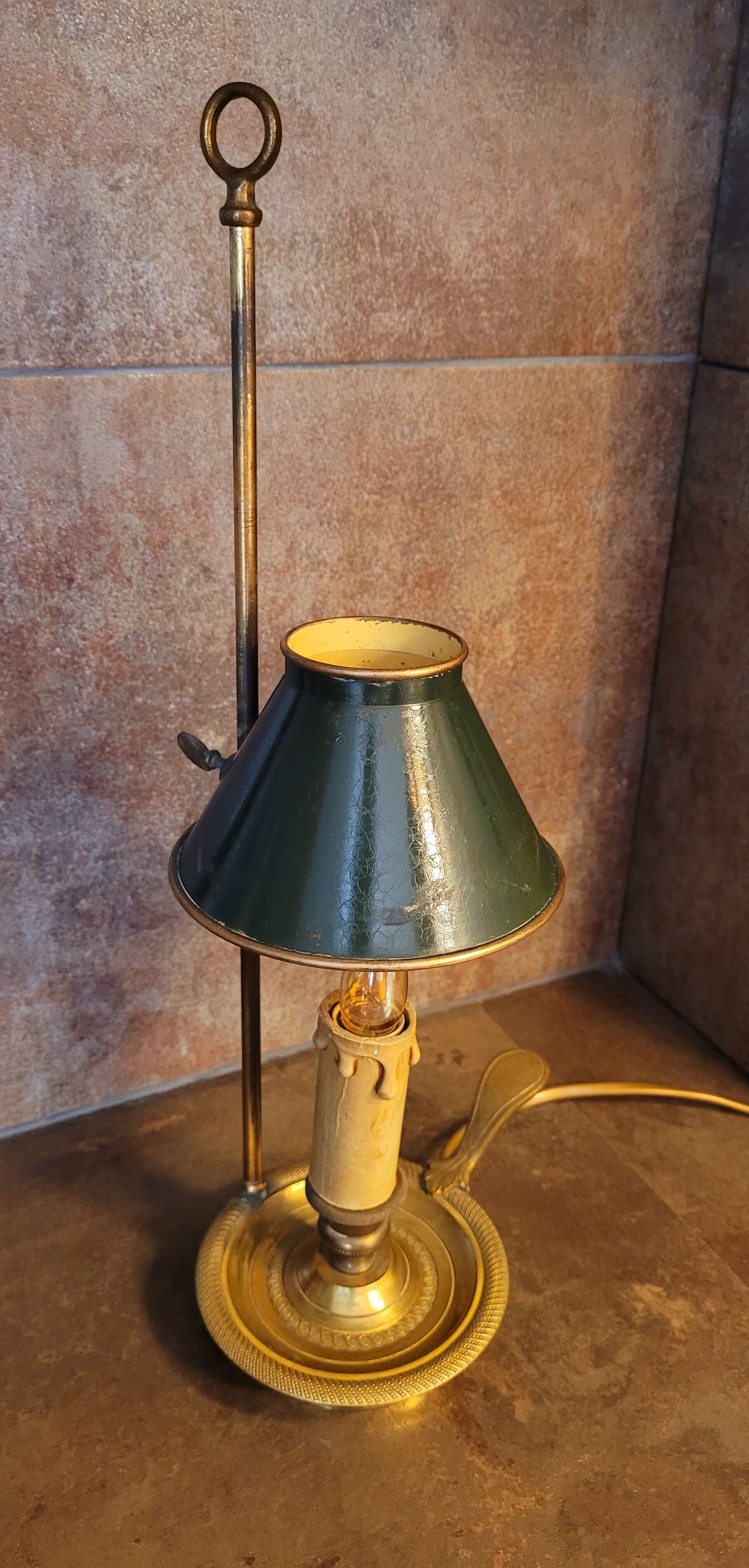 Vintage antique bronze hot water bottle lamp