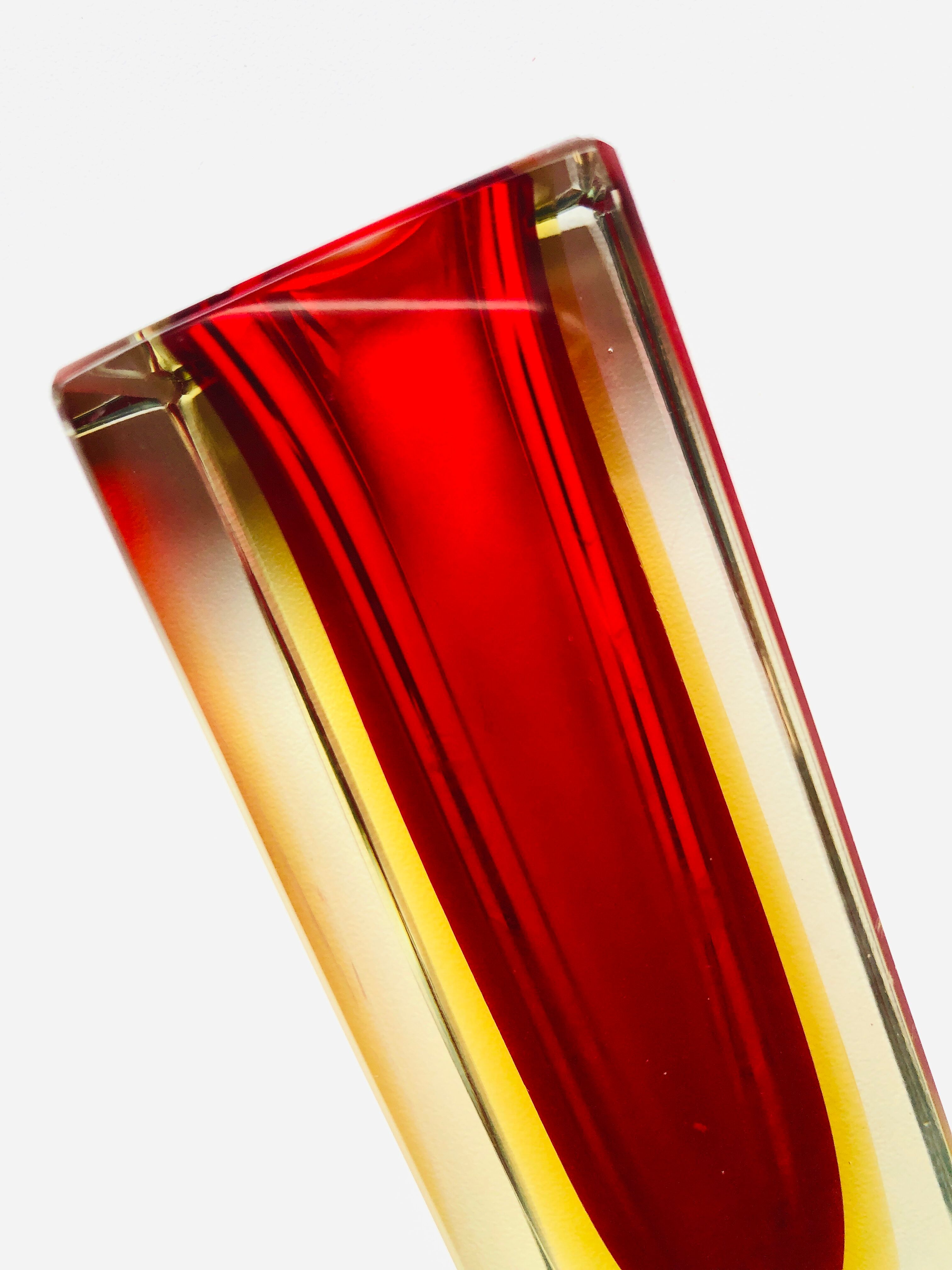 Vase Sommerso Murano design Luigi Mandruzzato, 60s