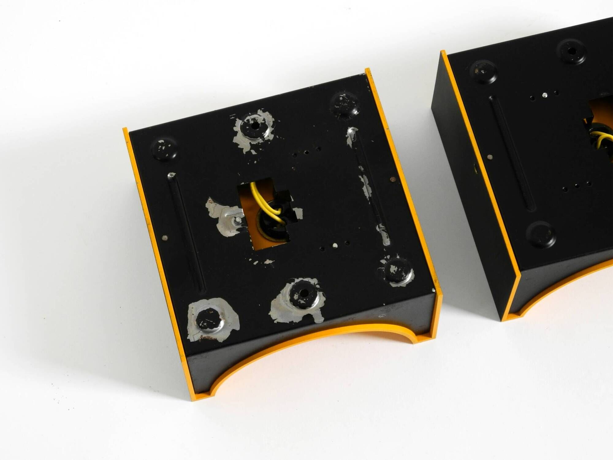 Pair of 60s Space Age metal wall lamps by Klaus Hempel for Kaiser Leuchten