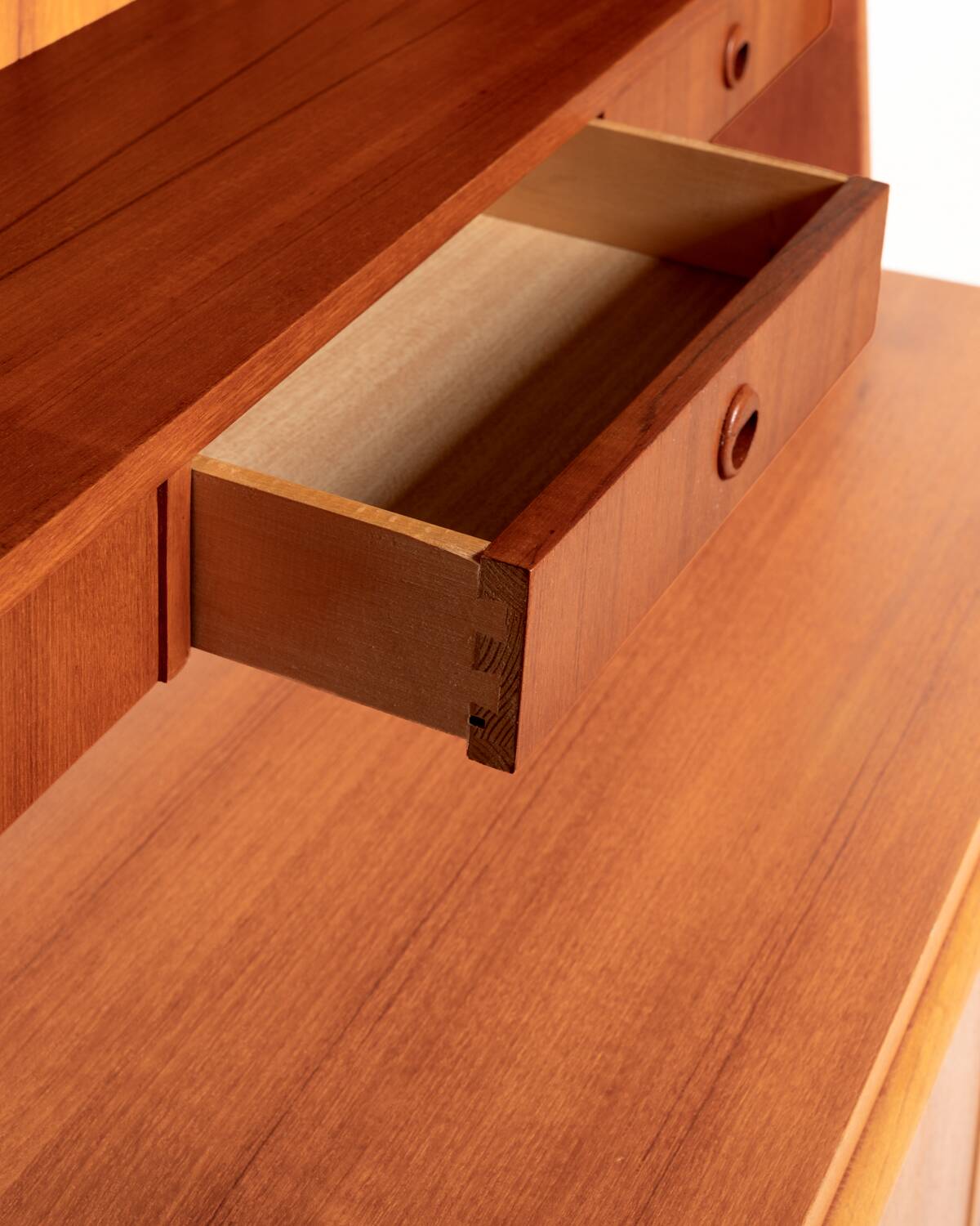 Swedish teak bookcase with writing desk, 1960s