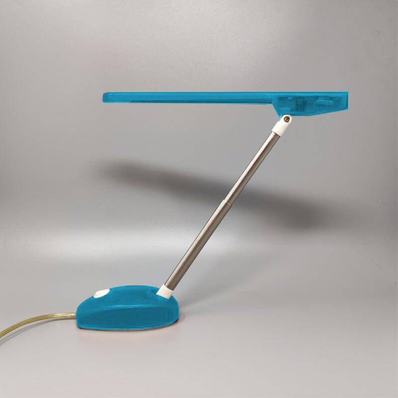 1990s Gorgeous Blue Table Lamp "Microlight" by Ernesto Gismondi for Artemide. Made in Italy