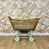 Vintage rattan pram for dolls