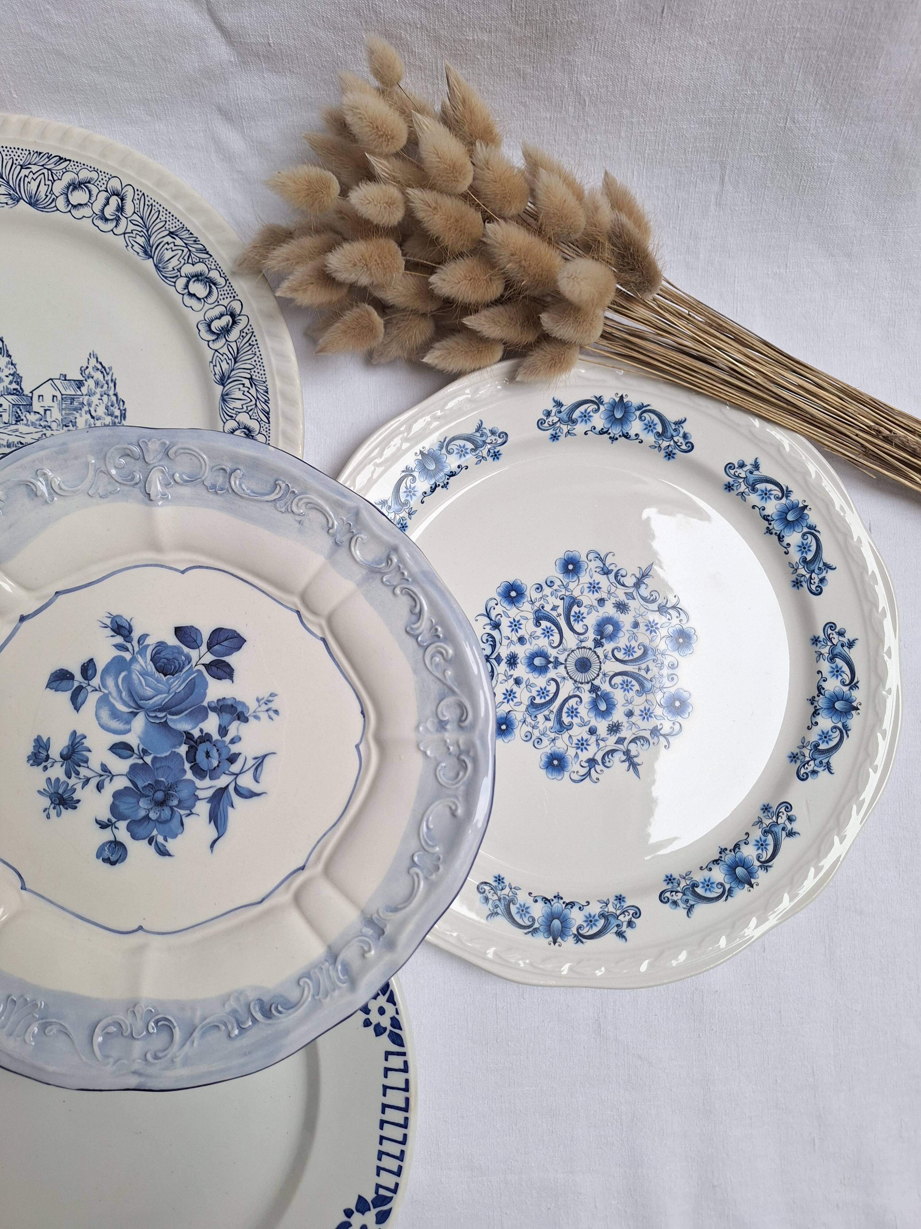 Vintage blue dinner plates
