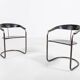 Chaises vintage italiennes en cuir noir « Canasta » d'Arrben, années 1980